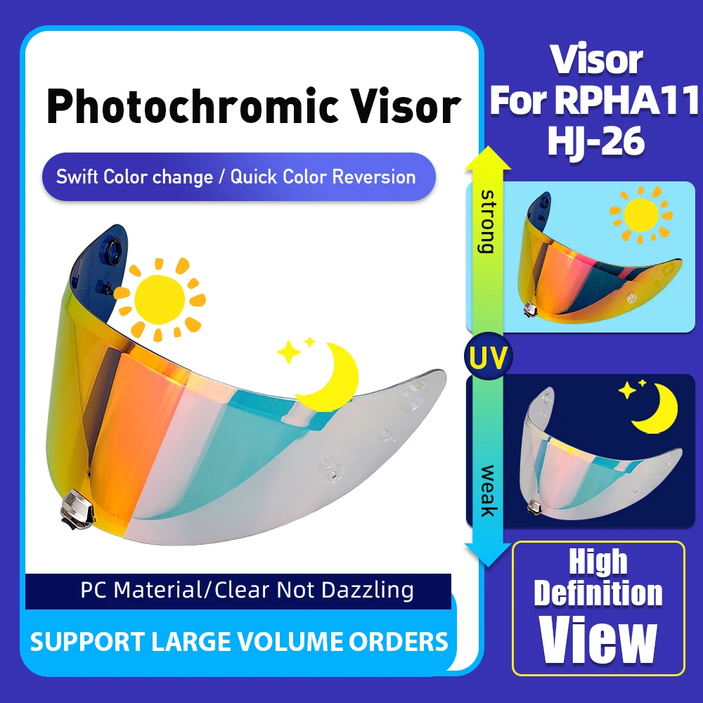 Photochromic Visor for RPHA 11 PRO RPHA 70 ST HJ-26 Helmet Shield Uv Cut Casco Moto Face Shield Visera Windshield 
Photochromic Visor for RPHA 11 PRO RPHA 70 ST HJ-26 Helmet Shield Uv Cut Casco Moto Face Shield Visera Windshield