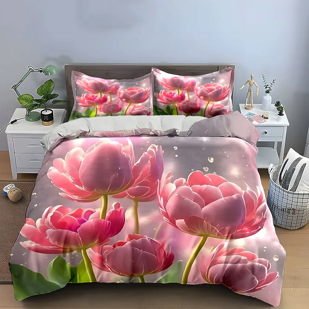 "Pink Tulip Decorative Set" Bedding Set with 1 Duvet Cover 2 Pillowcases Single Double King Queen, Gift
"Pink Tulip Decorative Set" Bedding Set with 1 Duvet Cover 2 Pillowcases Single Double King Queen, Gift