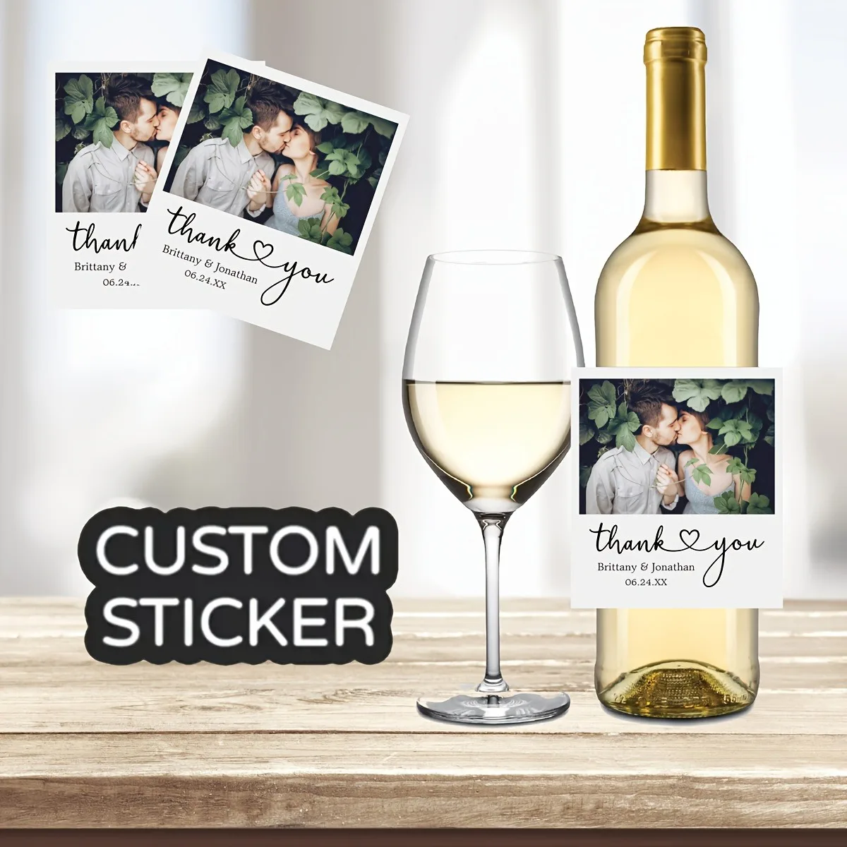 30pcs Custom Thank You Wine Bottle Stickers Personalized Photo Design Wedding Party Favor Gift Bottle Labels
30pcs Custom Thank You Wine Bottle Stickers Personalized Photo Design Wedding Party Favor Gift Bottle Labels