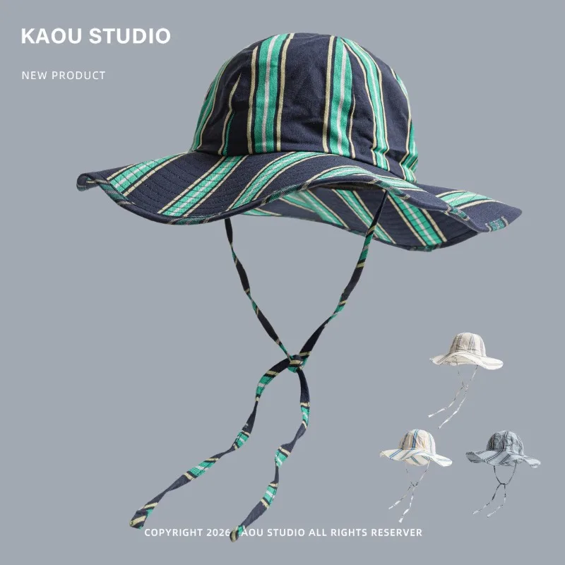 New Niche Widened Brim Bucket Hat for Men and Women Spring and Summer Striped Fashion Vacation Shade Foldable Sun Caps
New Niche Widened Brim Bucket Hat for Men and Women Spring and Summer Striped Fashion Vacation Shade Foldable Sun Caps