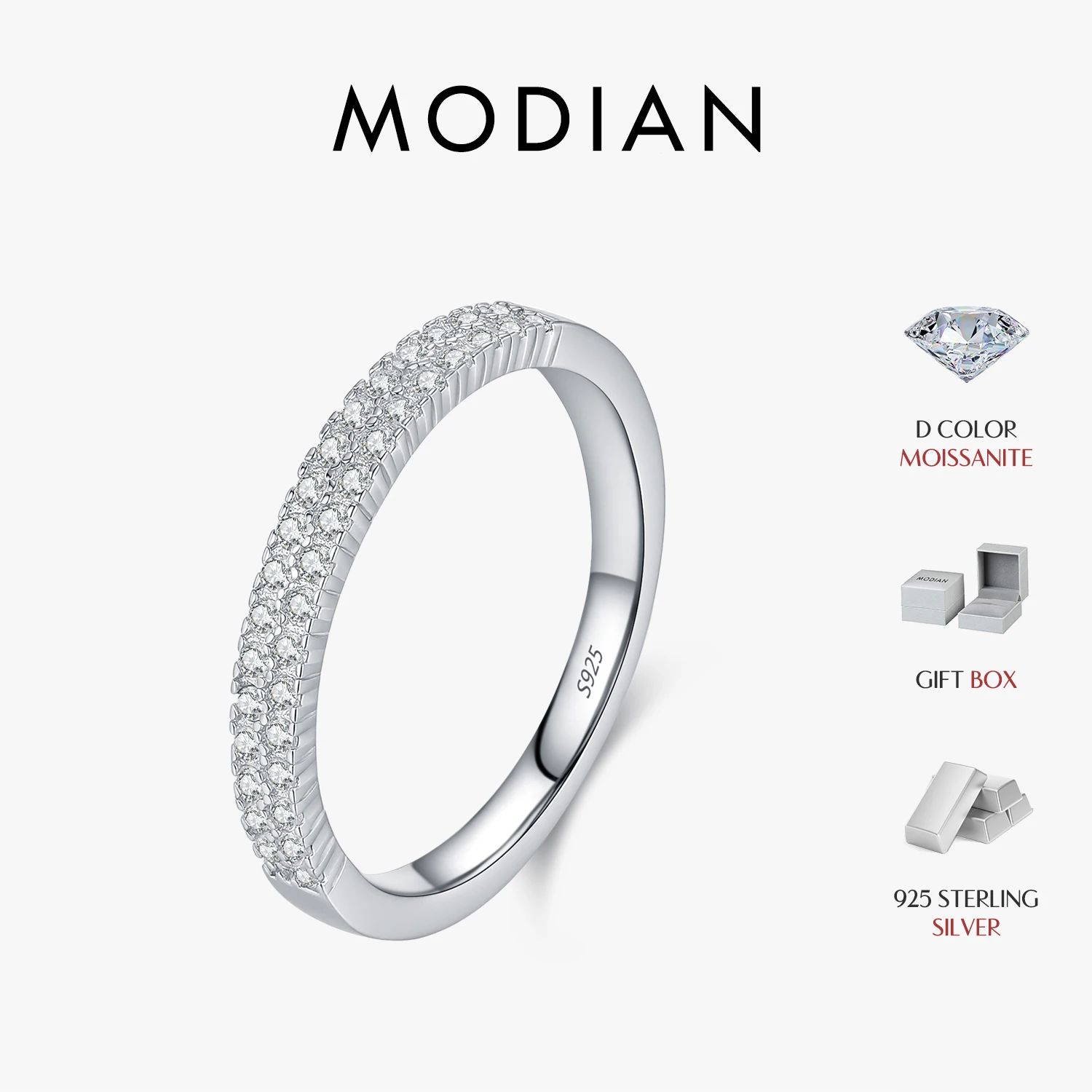 MODIAN D Color Moissanite Stacking Rings 925 Sterling Silver Sparkling Simple Geometric Finger Rings For Women Fine Jewelry
MODIAN D Color Moissanite Stacking Rings 925 Sterling Silver Sparkling Simple Geometric Finger Rings For Women Fine Jewelry