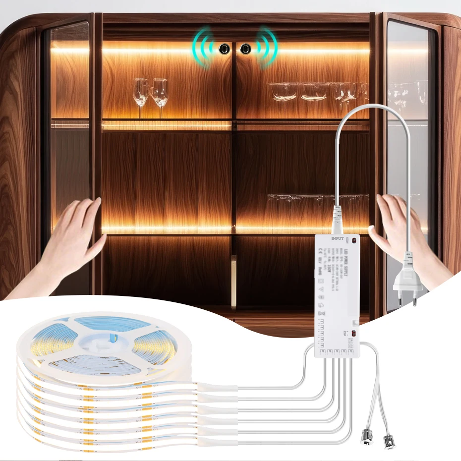 Smart Door Motion Sensor Control LED Under Cabinet Lights 12V COB LED Strip Showcase Wardrobe Lamp For Room Kitchen Backlight
Smart Door Motion Sensor Control LED Under Cabinet Lights 12V COB LED Strip Showcase Wardrobe Lamp For Room Kitchen Backlight