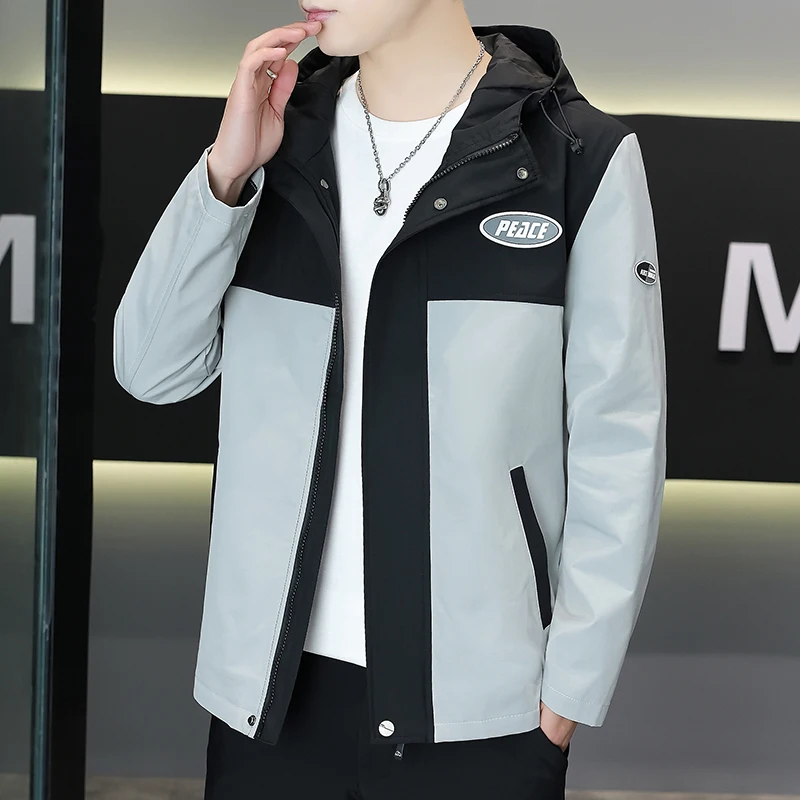 Мужская рабочая куртка на весну-осень, модная молодежная повседневная куртка с капюшоном, стильная, из полиэстера, с длинными рукавами, на молнии, приталенная.
Мужская рабочая куртка на весну-осень, модная молодежная повседневная куртка с капюшоном, стильная, из полиэстера, с длинными рукавами, на молнии, приталенная.