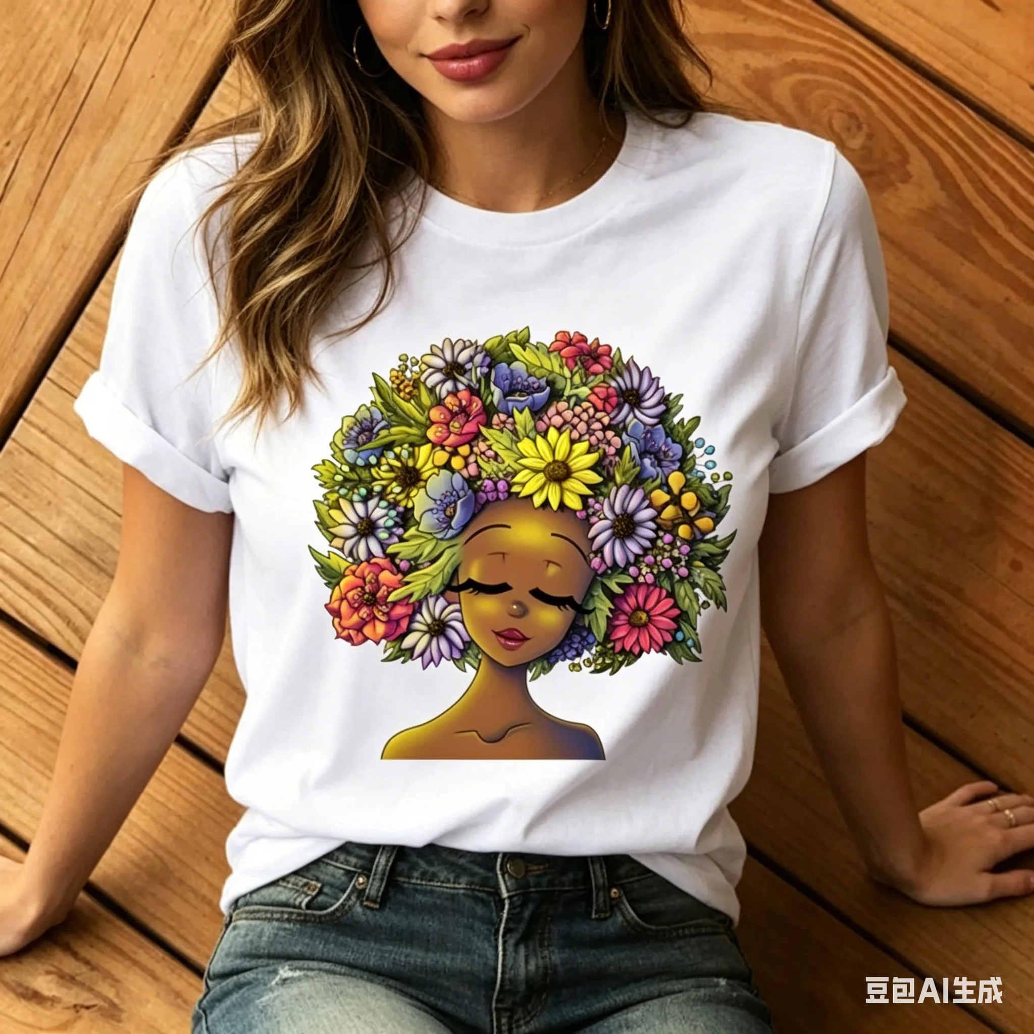 Women's African Girl Print Casual Short-Sleeved T-shirt Harajuku Graphic Top Polyester Fiber Summer Fashion Base Tee
Women's African Girl Print Casual Short-Sleeved T-shirt Harajuku Graphic Top Polyester Fiber Summer Fashion Base Tee