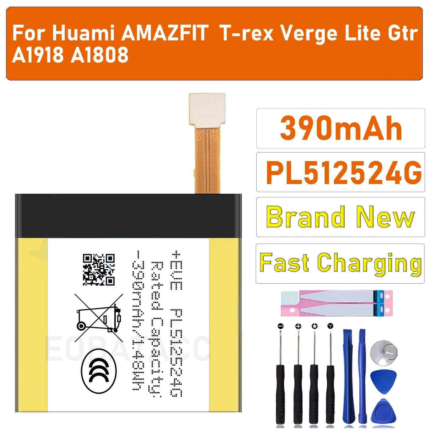 PL512524G Battery For Huami AMAZFIT T-rex Verge Lite Gtr A1918 A1808 A1801 A1811 Smart Watch Batterie
PL512524G Battery For Huami AMAZFIT T-rex Verge Lite Gtr A1918 A1808 A1801 A1811 Smart Watch Batterie