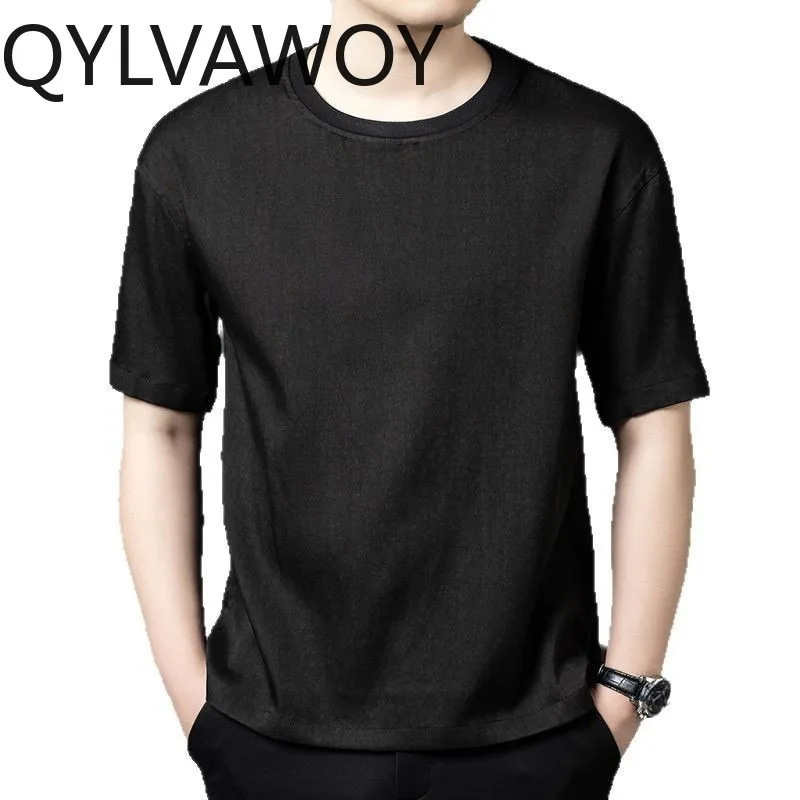 QYLVAWOY 100% чистая шелковая футболка из тутового шелкопряда для мужчин, с коротким рукавом, круглым вырезом, свободного кроя, летняя, дышащая
QYLVAWOY 100% чистая шелковая футболка из тутового шелкопряда для мужчин, с коротким рукавом, круглым вырезом, свободного кроя, летняя, дышащая