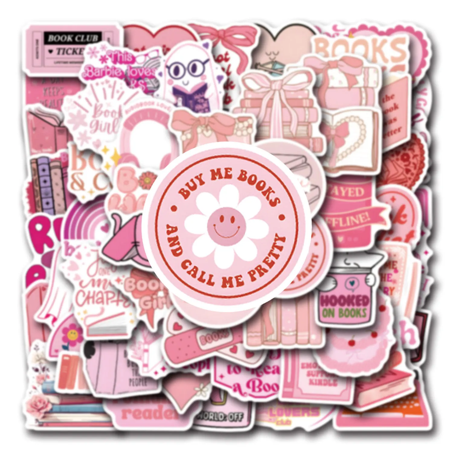 60Pcs Kawaii Pink Flower Book Reading Stickers Cute Bookish DIY Decals Scrapbook Diary Notebook Laptop Phone Luggage Sticker
60Pcs Kawaii Pink Flower Book Reading Stickers Cute Bookish DIY Decals Scrapbook Diary Notebook Laptop Phone Luggage Sticker