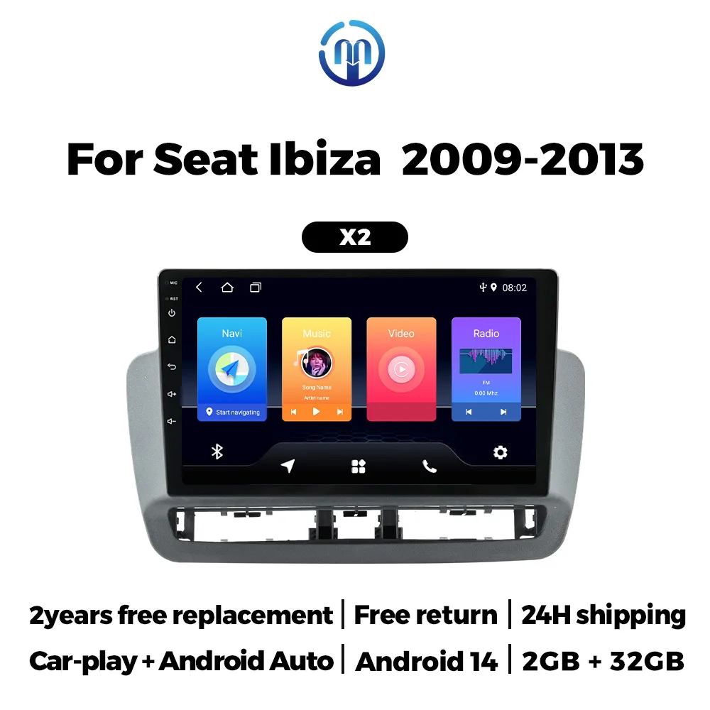 2 Din 9 Inch Car Radio Head Unit For Seat Ibiza 2009-2013 Intelligent Android Systems Multimedia Stereo Player BT GPS Navigation
2 Din 9 Inch Car Radio Head Unit For Seat Ibiza 2009-2013 Intelligent Android Systems Multimedia Stereo Player BT GPS Navigation