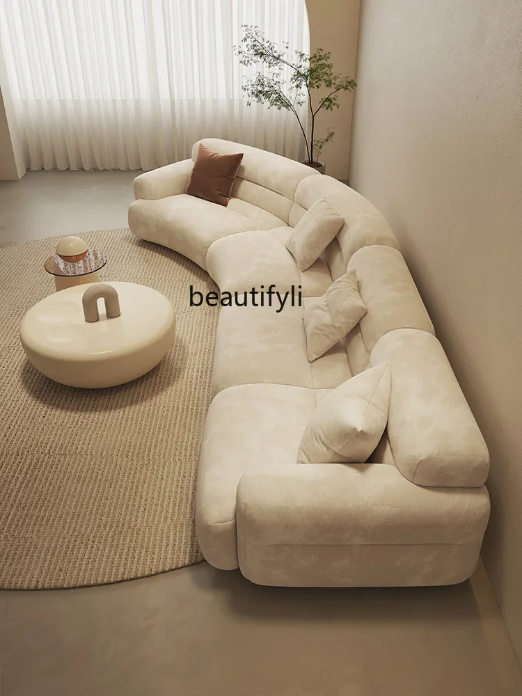 F Italian light luxury curved fabric sofa, living room is simple and modern, special-shaped corner Japanese-style wabi sandy win
F Italian light luxury curved fabric sofa, living room is simple and modern, special-shaped corner Japanese-style wabi sandy win