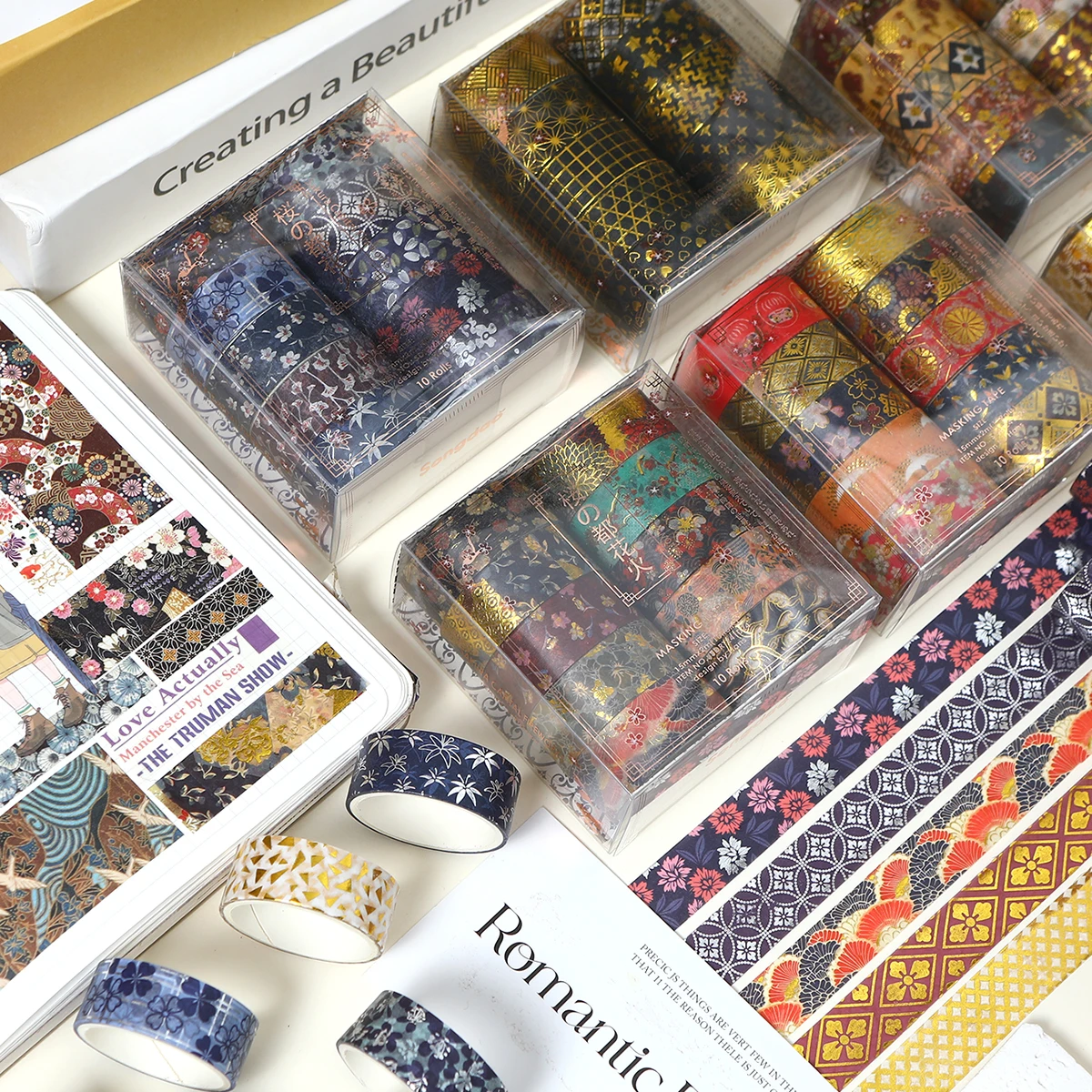 10 Rolls Cherry Blossom Washi Tape Set, Gold Foil Floral Decorative Masking Tape for Scrapbooking Journaling DIY Gift
10 Rolls Cherry Blossom Washi Tape Set, Gold Foil Floral Decorative Masking Tape for Scrapbooking Journaling DIY Gift