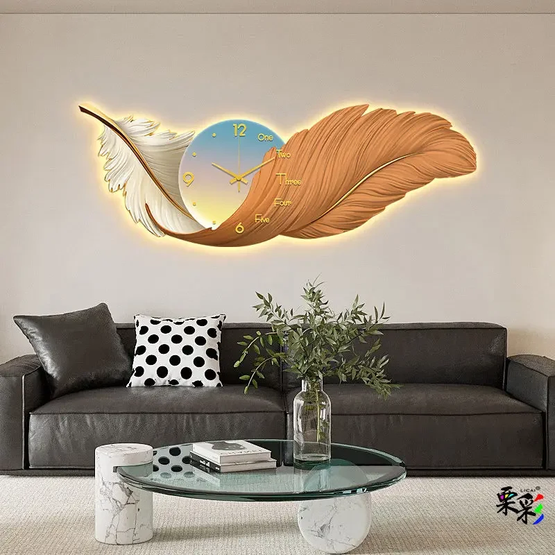 Nordic Style Home Wall Decor Creative LED Wall Hanging Clock Fashion Living Room Accessories Feather Clock Hanging Painting Mute
Nordic Style Home Wall Decor Creative LED Wall Hanging Clock Fashion Living Room Accessories Feather Clock Hanging Painting Mute