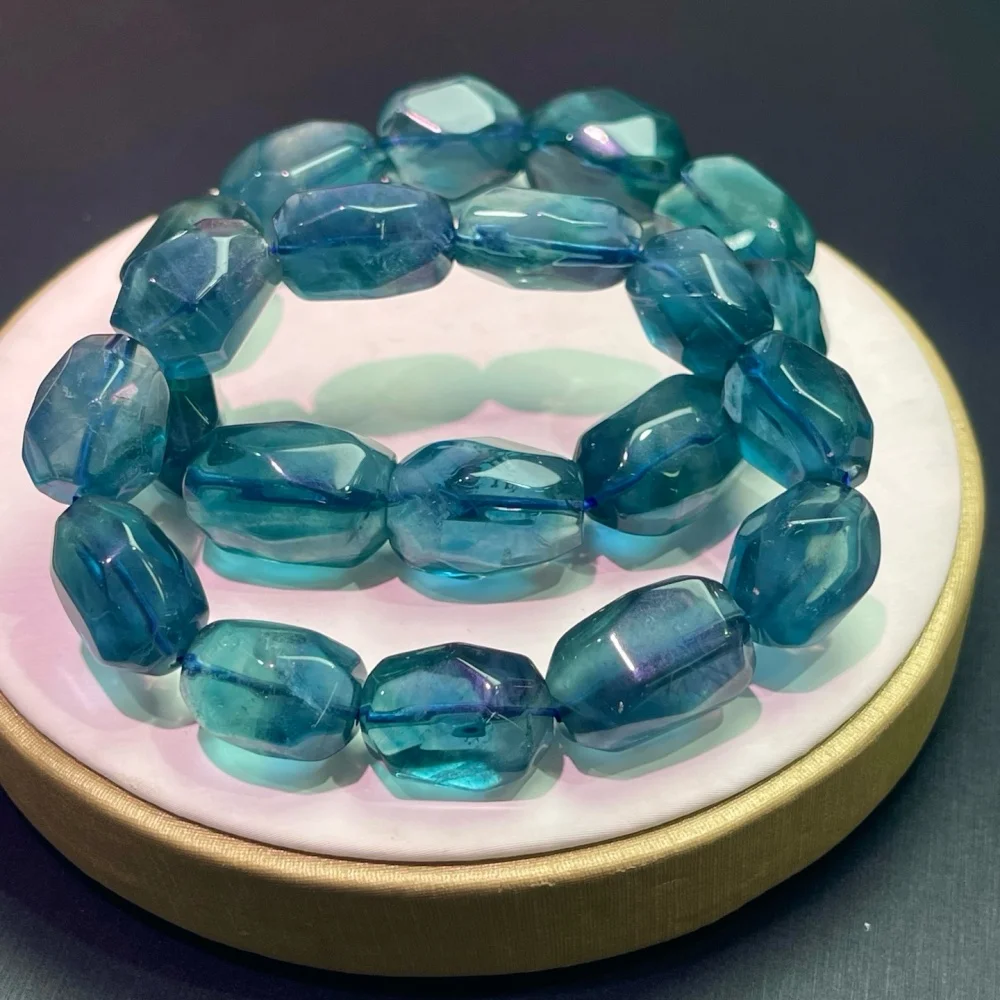 11mm Natural Blue Fluorite Facet Freeform Bead Bracelet Women Reiki Healing Strand Bangles Jewelry For Female Gift 1PCS
11mm Natural Blue Fluorite Facet Freeform Bead Bracelet Women Reiki Healing Strand Bangles Jewelry For Female Gift 1PCS