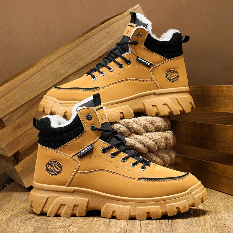 Men's Platform Boots Outdoor Non-slip Cold-resistant Wear-resistant Men's Work Boots Trendy Winter Plus Velvet Warm Cotton Boots
Men's Platform Boots Outdoor Non-slip Cold-resistant Wear-resistant Men's Work Boots Trendy Winter Plus Velvet Warm Cotton Boots