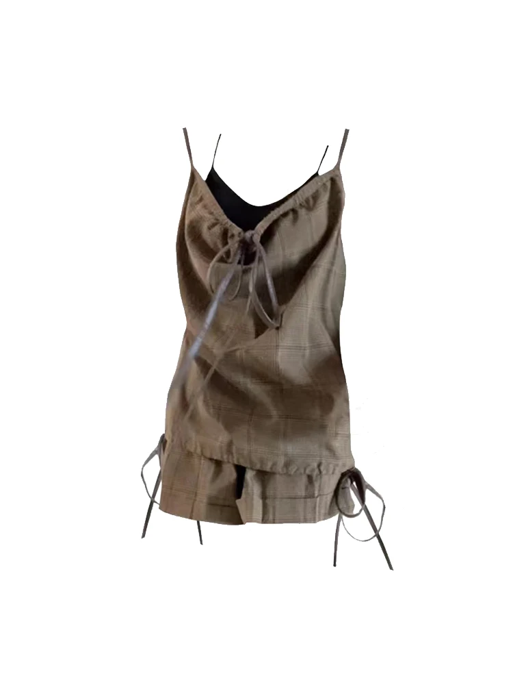 Summer Fashion Gyaru Outfits 2 Piece Set Plaid Square Collar Crop Tops Bow Bandage +Baggy Shorts Straight Leg 2000s Aesthetics
Summer Fashion Gyaru Outfits 2 Piece Set Plaid Square Collar Crop Tops Bow Bandage +Baggy Shorts Straight Leg 2000s Aesthetics