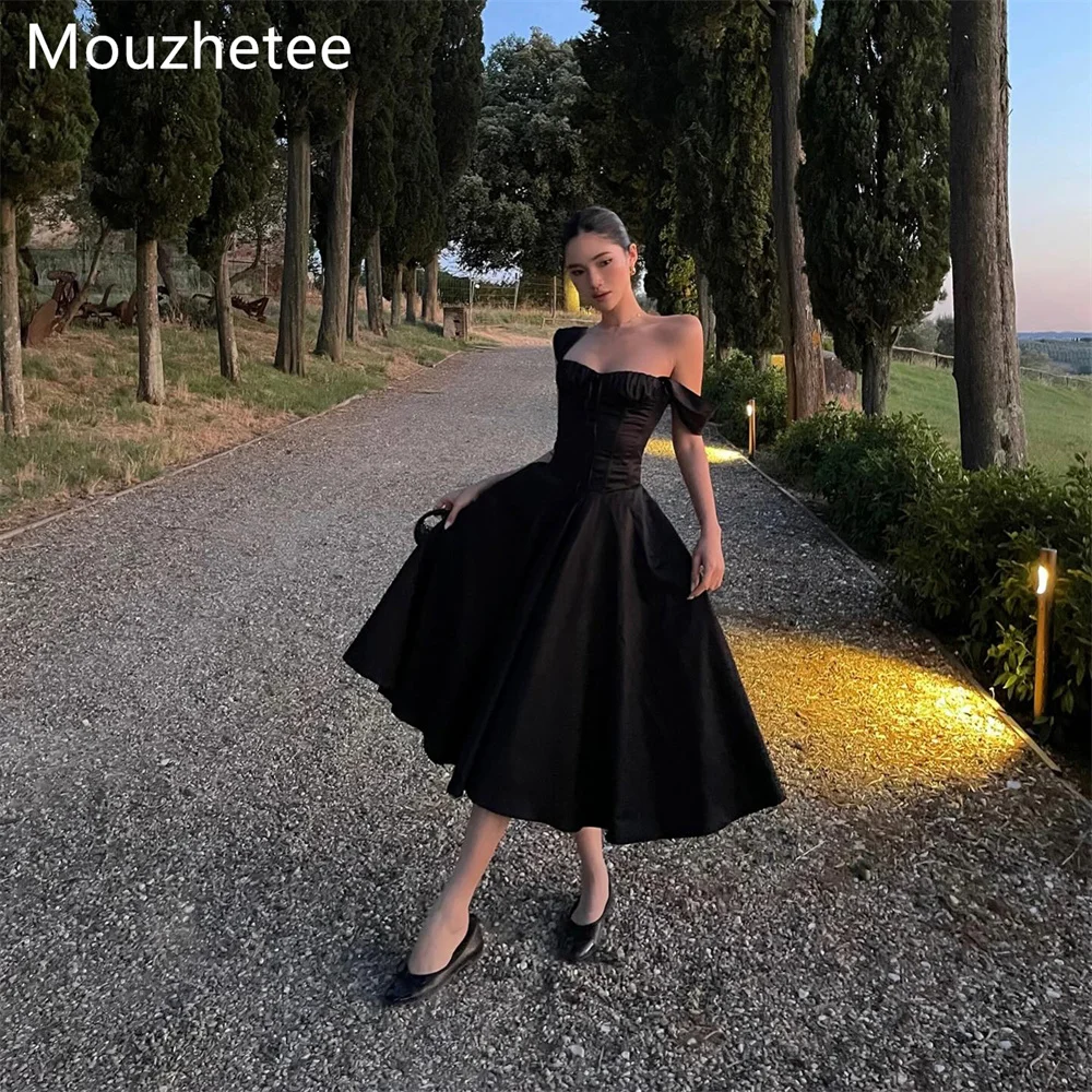 Mouzhetee A-Line Off The Shoulder Black Evening Dresses Formal Dresses for Women Sleeveless Elegant Prom Gowns Custom Made 2025
Mouzhetee A-Line Off The Shoulder Black Evening Dresses Formal Dresses for Women Sleeveless Elegant Prom Gowns Custom Made 2025
