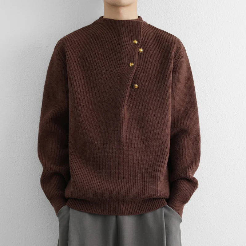 Men's Casual Knitted Sweater f High Collar Loose Fit Inner Wear Autumn Winter Polyester Nylon Fiber Button Detail Comfortable
Men's Casual Knitted Sweater f High Collar Loose Fit Inner Wear Autumn Winter Polyester Nylon Fiber Button Detail Comfortable