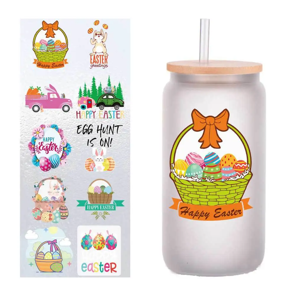 10/pack cartoon cute Easter UV transfer sticker Crystal label glass sticker customized four inches
10/pack cartoon cute Easter UV transfer sticker Crystal label glass sticker customized four inches