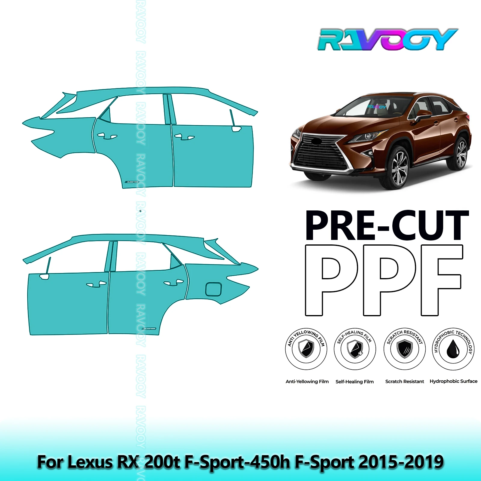 For Lexus RX 200t F-Sport-450h F-Sport 2015-2019 8.5mil Pre-Cut PPF Door & A/B Pillar Kit TPU Paint Protection Film Set
For Lexus RX 200t F-Sport-450h F-Sport 2015-2019 8.5mil Pre-Cut PPF Door & A/B Pillar Kit TPU Paint Protection Film Set