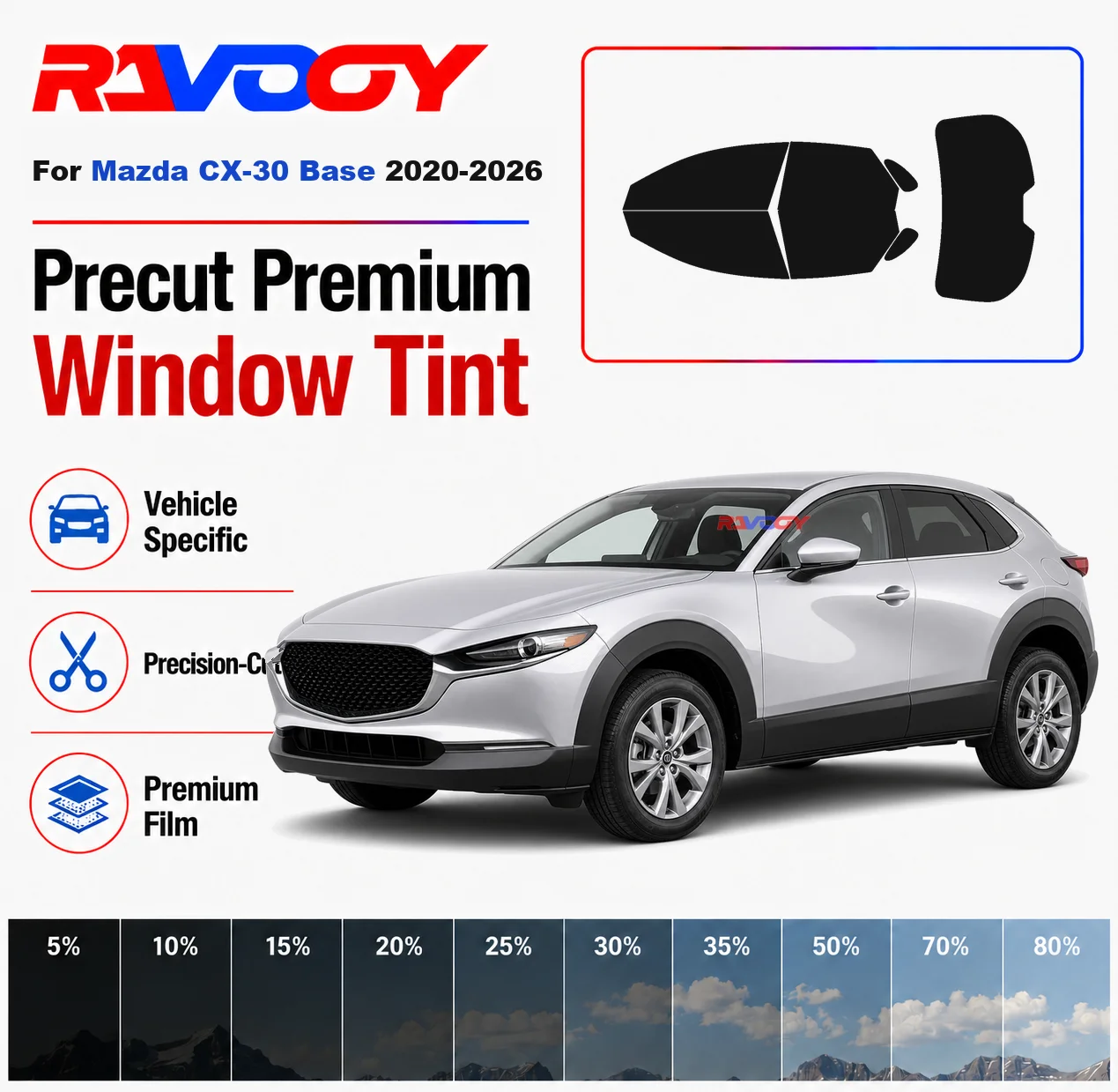 Premium Precut Window Tint Kit Front Rear Windows Rear Windshield For Mazda CX-30 Base 2020-2026 Complete Set Nano Ceramic Film
Premium Precut Window Tint Kit Front Rear Windows Rear Windshield For Mazda CX-30 Base 2020-2026 Complete Set Nano Ceramic Film