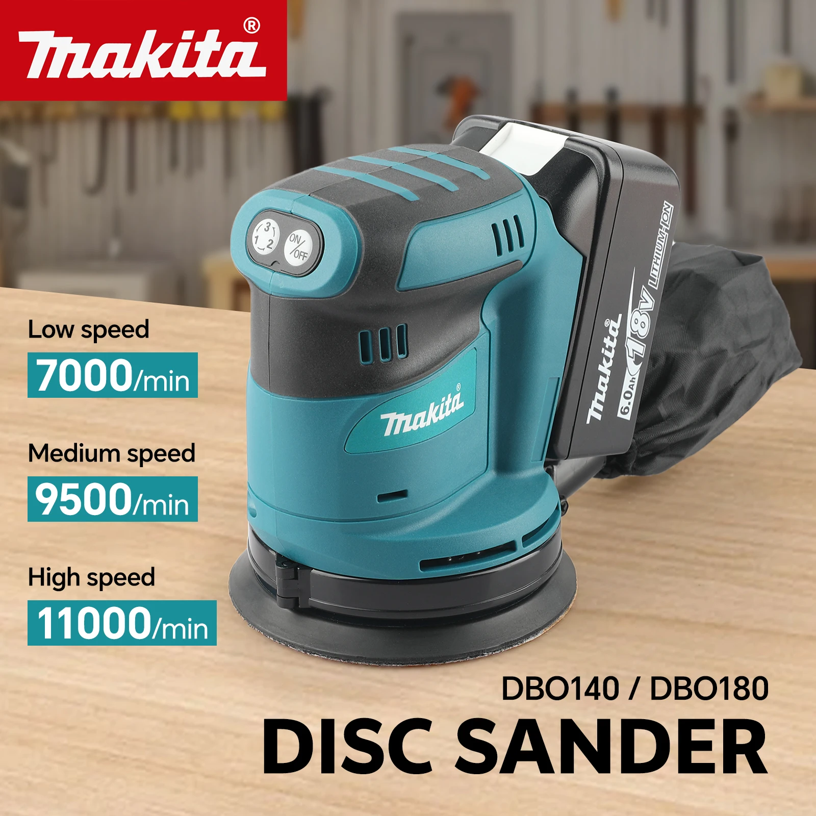 Аккумуляторная дисковая шлифовальная машина Makita DBO140/180, 18 В, 3 скорости (7000-11000 об/мин), подушечка 125 мм для шлифовки древесины, полировки и деревообработки своими руками
Аккумуляторная дисковая шлифовальная машина Makita DBO140/180, 18 В, 3 скорости (7000-11000 об/мин), подушечка 125 мм для шлифовки древесины, полировки и деревообработки своими руками