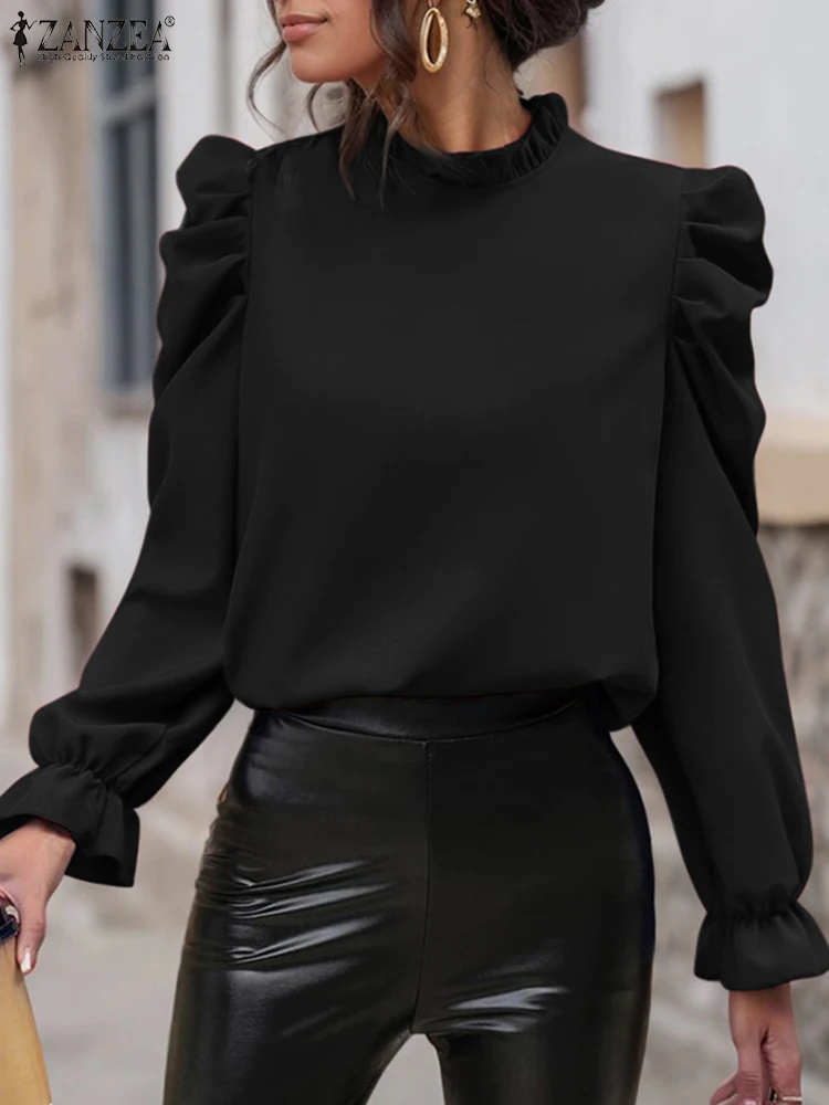 ZANZEA Puff Sleeves Women's Tops Solid Elegant Ruffled Collar Streetwear Blusas Mujer Chic Long Sleeve Spring Fashion Blouses
ZANZEA Puff Sleeves Women's Tops Solid Elegant Ruffled Collar Streetwear Blusas Mujer Chic Long Sleeve Spring Fashion Blouses
