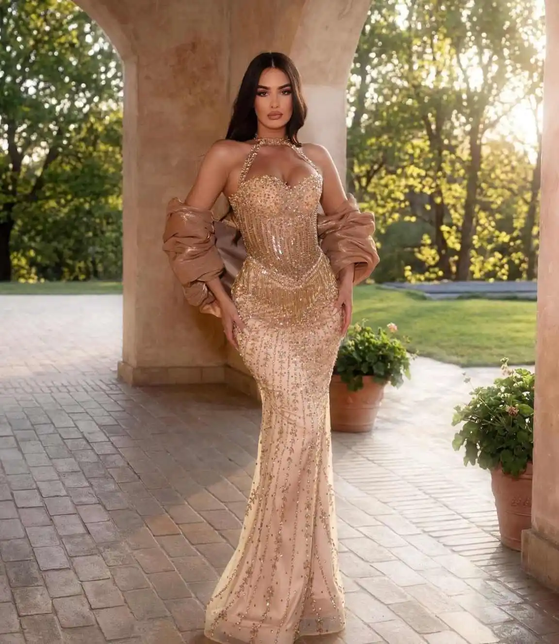 Exquisite Crystal Sequin Sweetheart Evening Gown Halter Sweep Train Mermaid Formal Party Prom Dress Robes De Soirée Customized
Exquisite Crystal Sequin Sweetheart Evening Gown Halter Sweep Train Mermaid Formal Party Prom Dress Robes De Soirée Customized