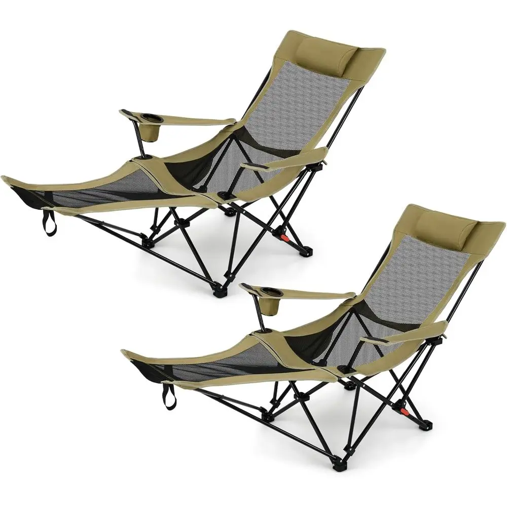 2-in-1 Folding Reclining Lawn Chair with Removable Footrest, 4-Position Backrest, Cup Holder & Side Pocket, Carry Bag, Green
2-in-1 Folding Reclining Lawn Chair with Removable Footrest, 4-Position Backrest, Cup Holder & Side Pocket, Carry Bag, Green