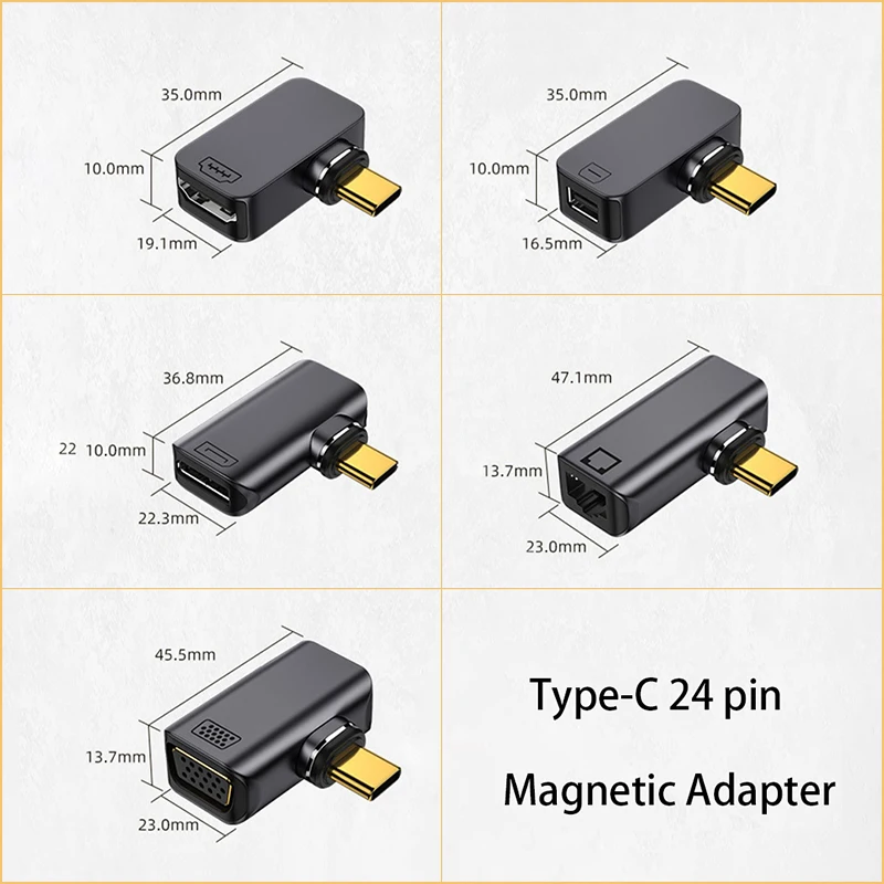 1Pcs Magnetic Type-C to HDMI-Compatible/DP/VGA/RJ45/mDP Adapter/USB3.1 4K/8K 10Gbps Data Transfer Adapter Connector
1Pcs Magnetic Type-C to HDMI-Compatible/DP/VGA/RJ45/mDP Adapter/USB3.1 4K/8K 10Gbps Data Transfer Adapter Connector