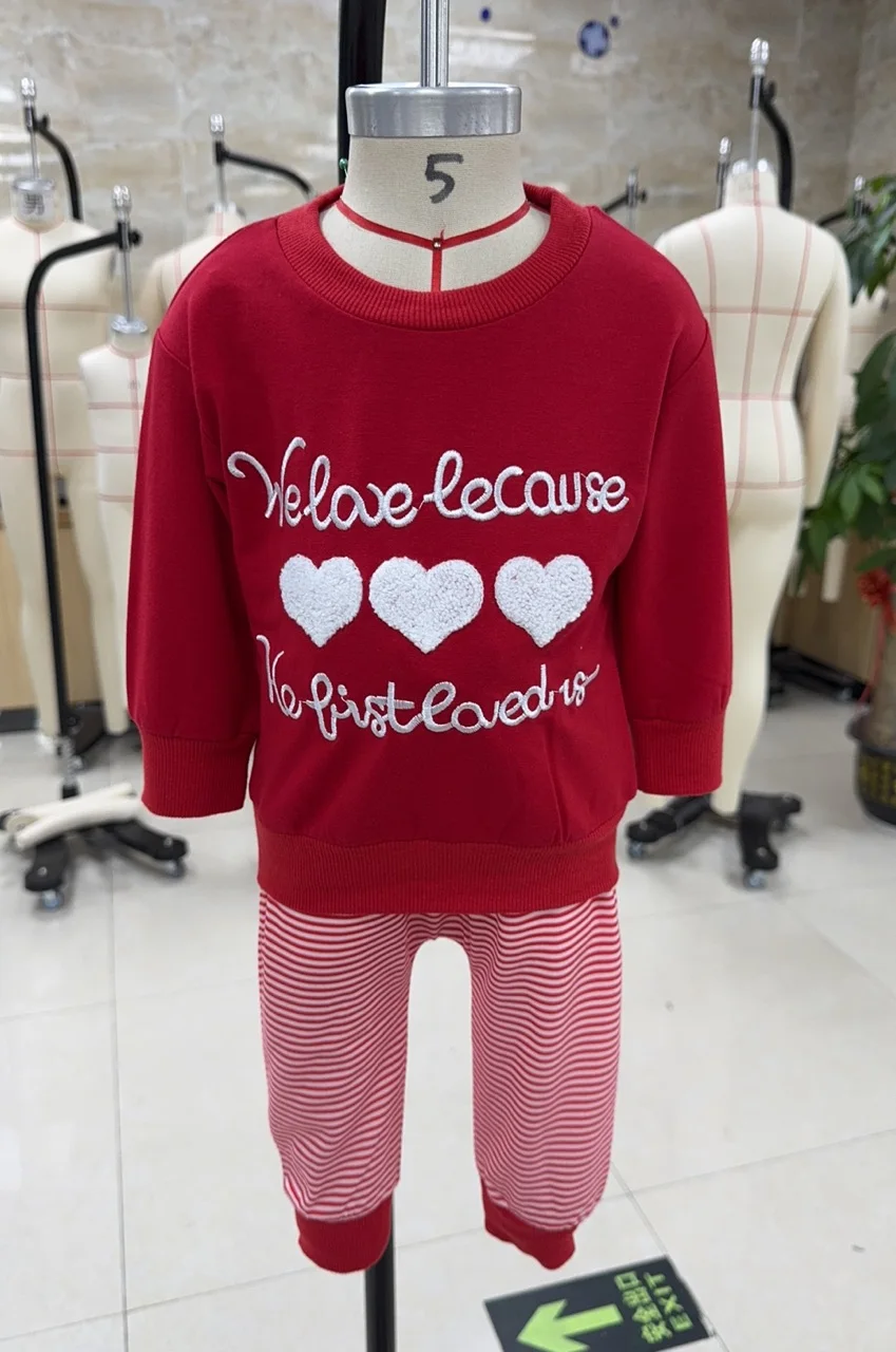 Toddler Clothes Boy Valentines Day 2 Pcs Outfits Letter Heart Embroidery Long Sleeve Pullover + Stripe Pants Clothing Set
Toddler Clothes Boy Valentines Day 2 Pcs Outfits Letter Heart Embroidery Long Sleeve Pullover + Stripe Pants Clothing Set