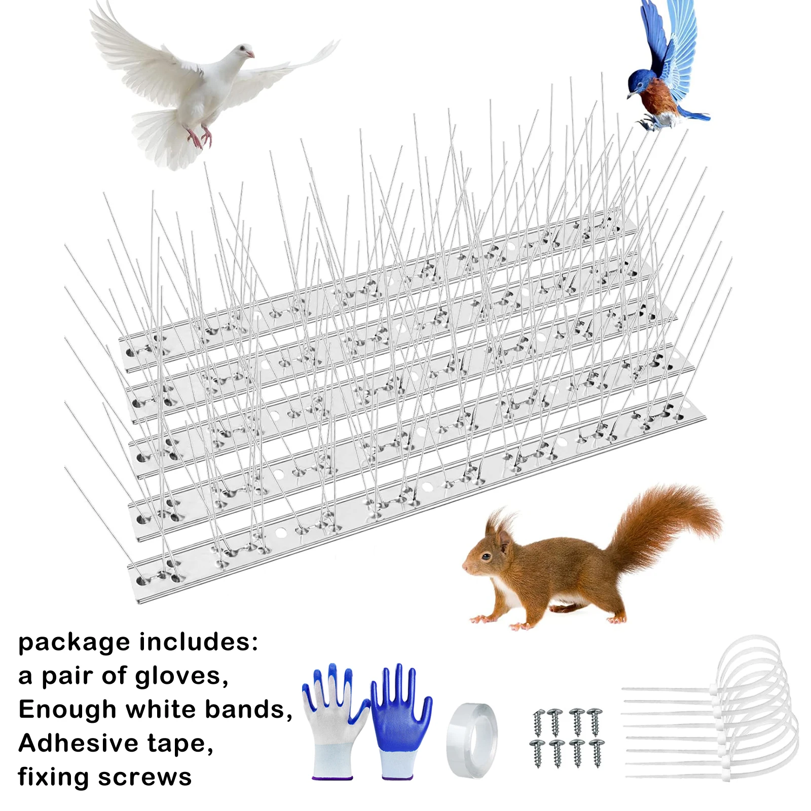 10 Packs Pigeons Spikes, Stainless Steel Bird Spikes for Outside Pigeons and Other Small Birds,for The Fence,Roof and Balcony
10 Packs Pigeons Spikes, Stainless Steel Bird Spikes for Outside Pigeons and Other Small Birds,for The Fence,Roof and Balcony