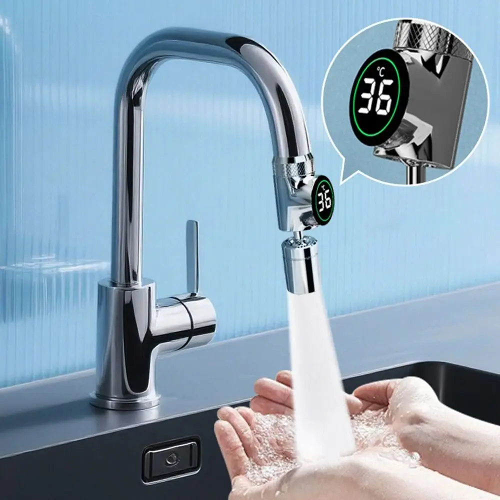 Anti-splash Kitchen Faucet Aerator 360 Degree Swivel with Temperature Display Kitchen Sink Faucet Extender Tap Water Diffuser
Anti-splash Kitchen Faucet Aerator 360 Degree Swivel with Temperature Display Kitchen Sink Faucet Extender Tap Water Diffuser