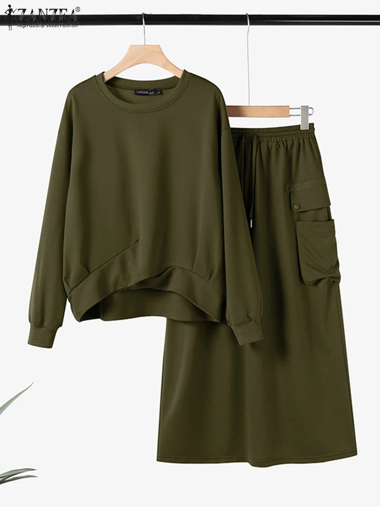 2025 ZANZEA Winter Women Long Sleeve Hoodies Tops Sundress Autumn Sweatshirts Dress Sets Spring 2pcs Outfits OL Matching Sets
2025 ZANZEA Winter Women Long Sleeve Hoodies Tops Sundress Autumn Sweatshirts Dress Sets Spring 2pcs Outfits OL Matching Sets