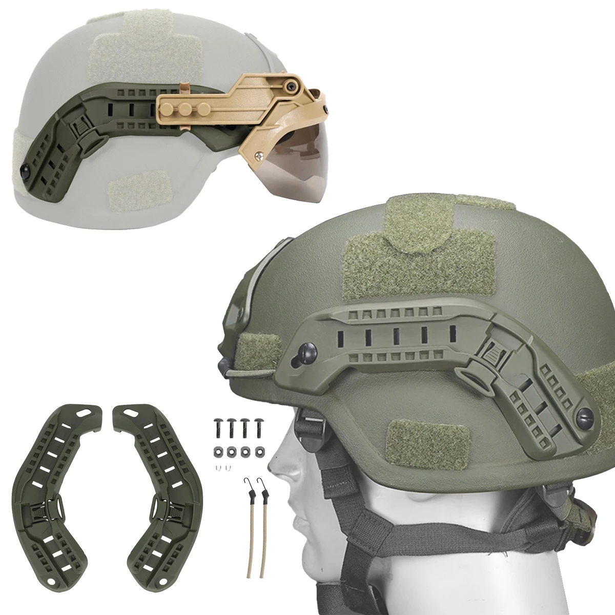1 set of Tactical MICH2000 Helmet Side Guide Rail ABS ARC Helmet Mount installation air gun Outdoors hunting helmet accessories
1 set of Tactical MICH2000 Helmet Side Guide Rail ABS ARC Helmet Mount installation air gun Outdoors hunting helmet accessories