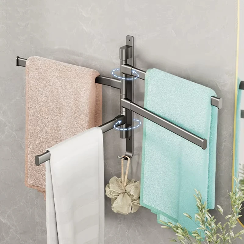 Swivel Towel Rack Wall-Mounted Rotating Towel Bar 3/4/5 Arm Rotatable with Hook Rustproof Aluminum Towel Rack for Bathroom
Swivel Towel Rack Wall-Mounted Rotating Towel Bar 3/4/5 Arm Rotatable with Hook Rustproof Aluminum Towel Rack for Bathroom