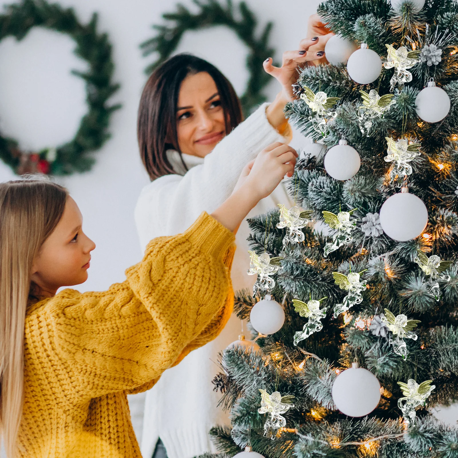 24Pcs Angel Hanging Pendants Christmas Tree Decorations Festive Ornaments for Living Room Fireplace Stair Railings Party
24Pcs Angel Hanging Pendants Christmas Tree Decorations Festive Ornaments for Living Room Fireplace Stair Railings Party