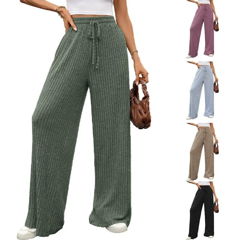Autumn and Winter New Solid Color Drawstring Groove Strip Brushed Elastic Waist Casual Pants
Autumn and Winter New Solid Color Drawstring Groove Strip Brushed Elastic Waist Casual Pants
