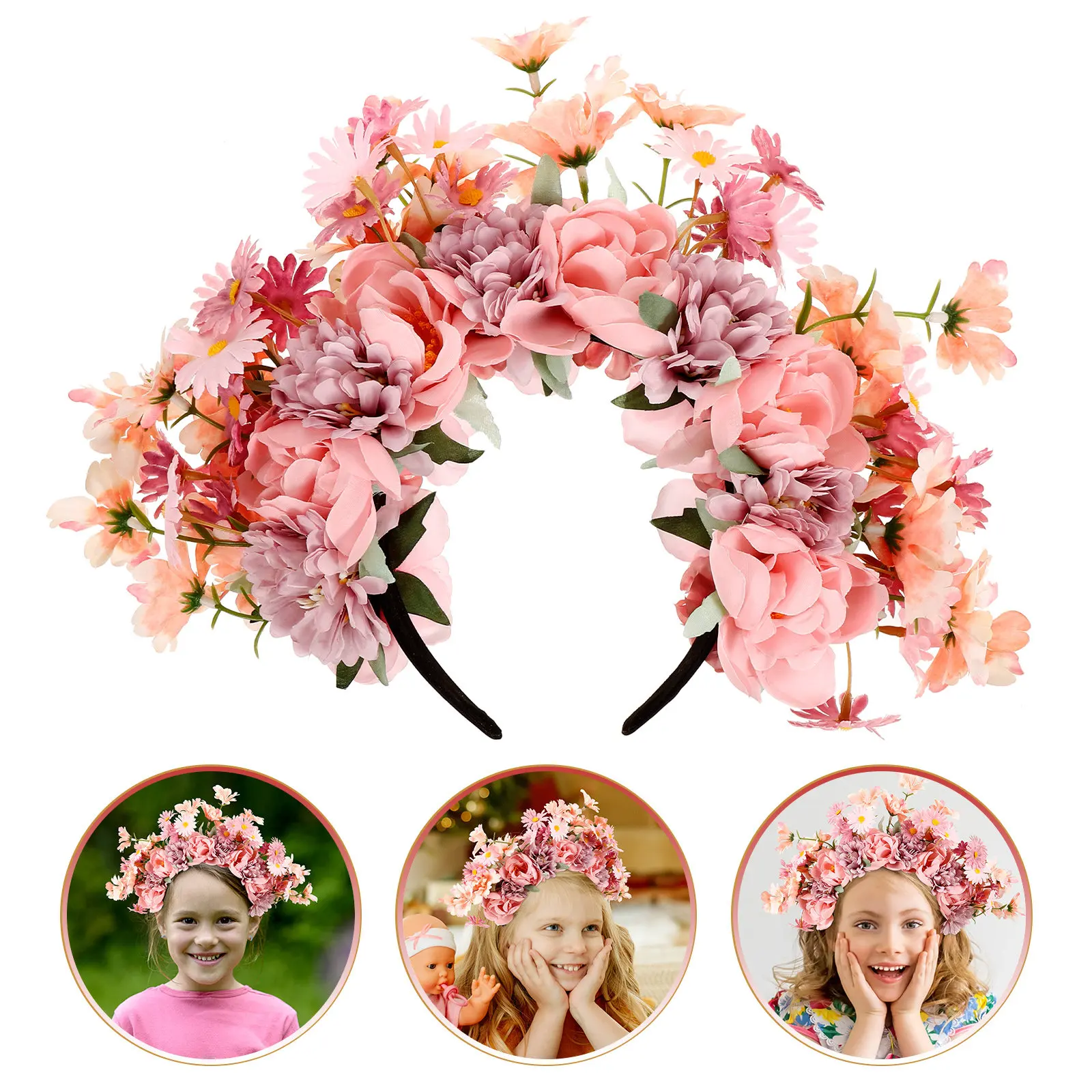 Flower Girl Headpiece Lightweight Artificial Flower Crown Cute Hair Band Little Girls Hair Accessory Wedding Birthday Prom Photo
Flower Girl Headpiece Lightweight Artificial Flower Crown Cute Hair Band Little Girls Hair Accessory Wedding Birthday Prom Photo