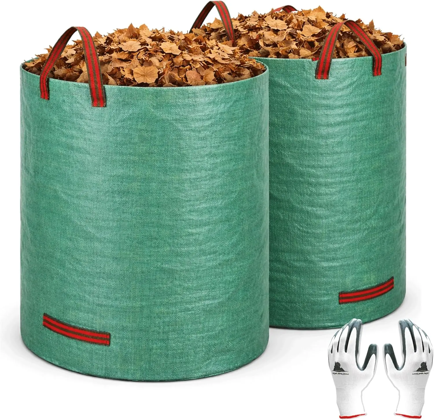2-Pack 132 Gallon Heavy Duty Reusable Yard Waste Bags with Stand-Up Ring for Leaves & Debris
2-Pack 132 Gallon Heavy Duty Reusable Yard Waste Bags with Stand-Up Ring for Leaves & Debris
