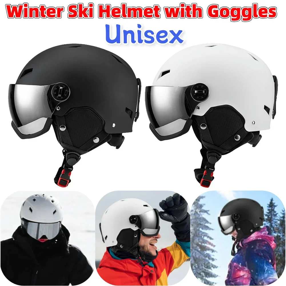Winter Ski Helmet with Goggles Snowboard Helmet ABS Shell Sturdy Impact Protection Protective EPS Foam Bike Helmet for Unisex
Winter Ski Helmet with Goggles Snowboard Helmet ABS Shell Sturdy Impact Protection Protective EPS Foam Bike Helmet for Unisex