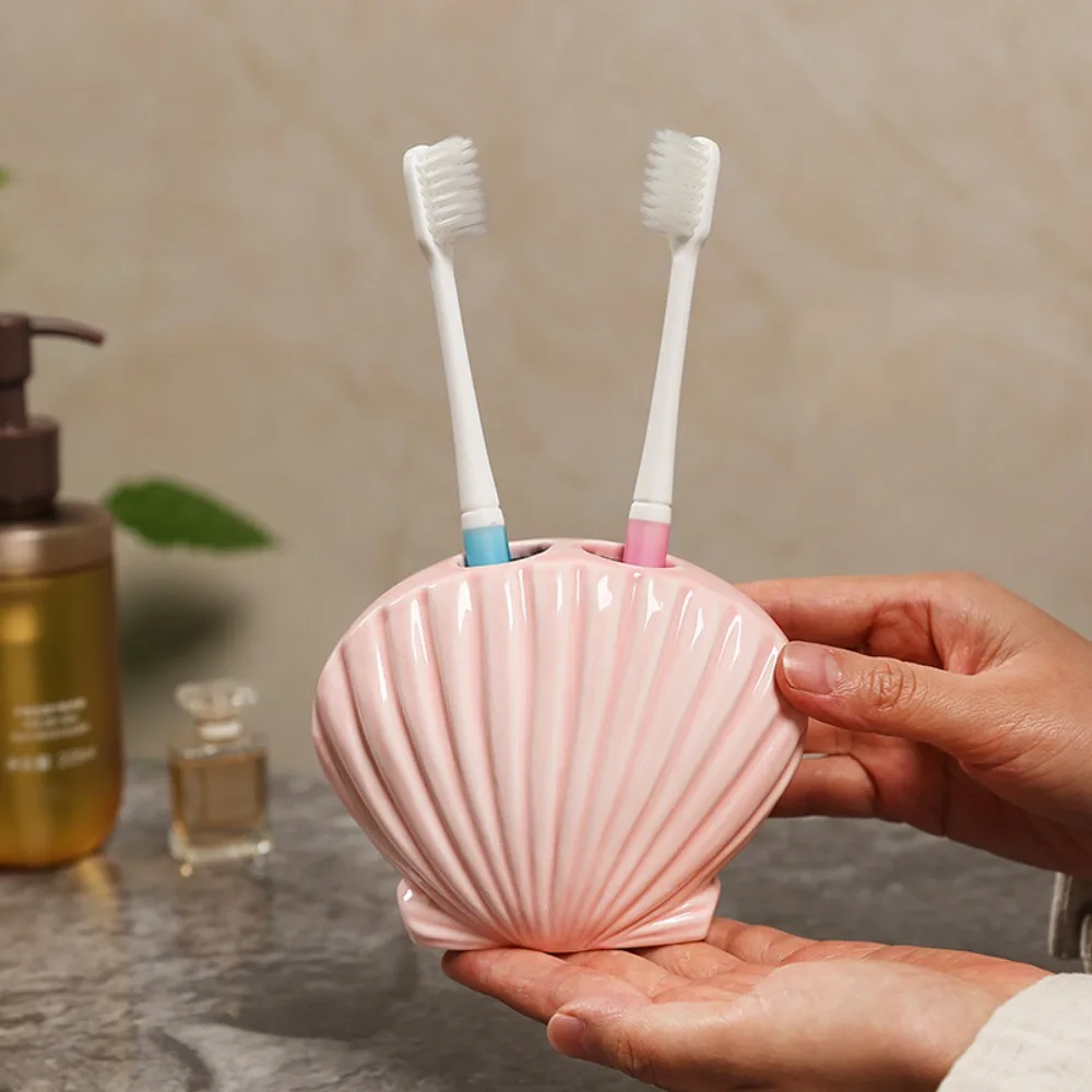 3D Shell Shape Toothbrush Holder Ceramic Cartoon Toothbrush Holder Decorative Bathroom Storage Rack Bathroom Storage 
3D Shell Shape Toothbrush Holder Ceramic Cartoon Toothbrush Holder Decorative Bathroom Storage Rack Bathroom Storage