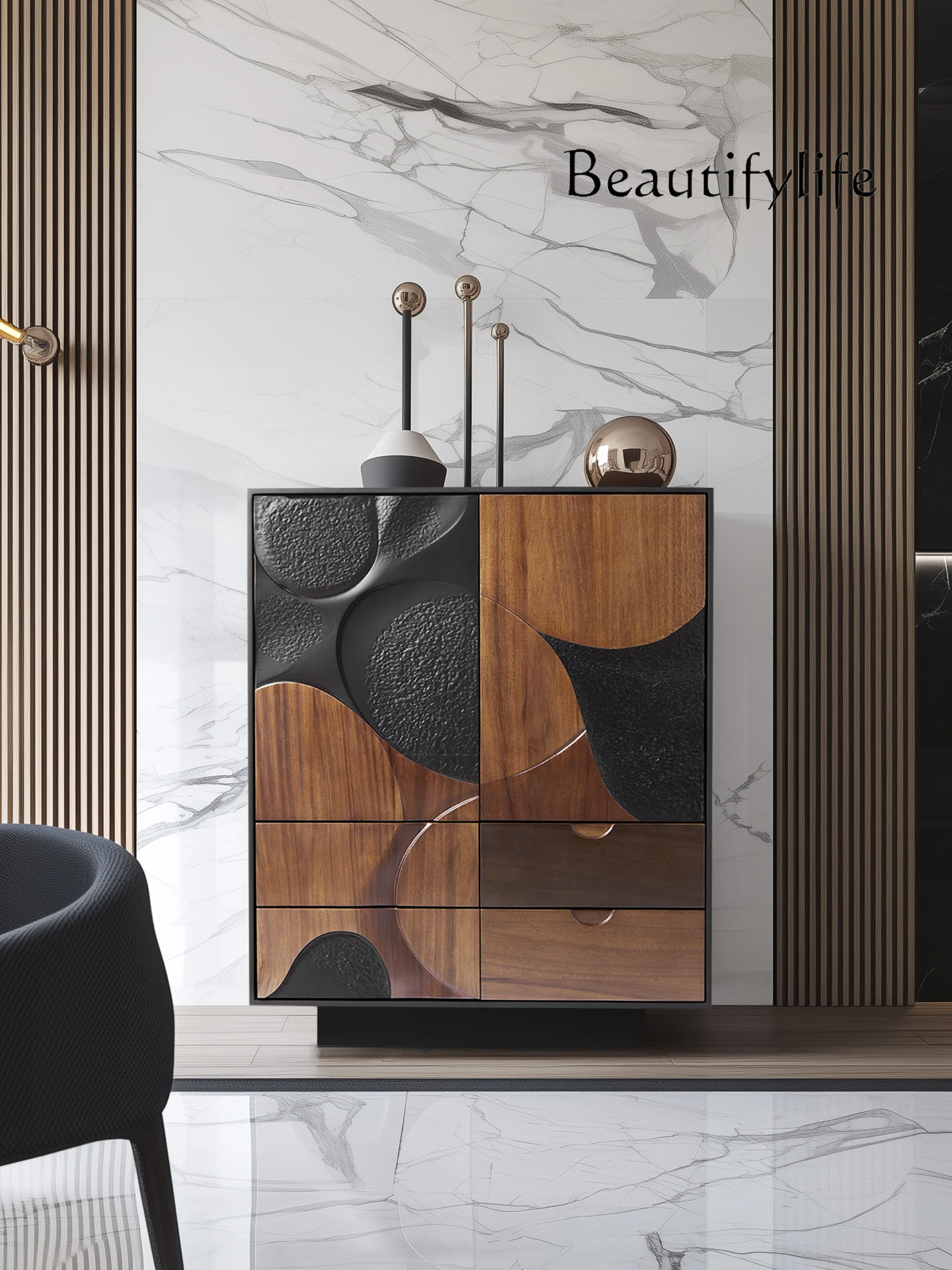 Design Walnut Bucket Cabinet Italian Minimalist Living Room Solid Wood Dining Side Cabinet Bedroom Storage Locker
Design Walnut Bucket Cabinet Italian Minimalist Living Room Solid Wood Dining Side Cabinet Bedroom Storage Locker