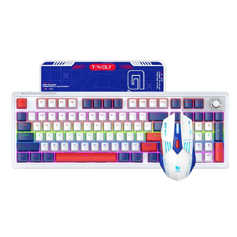 Mechanical Keyboard and Mouse Combo RGB Red Switch Tri Mode Bluetooth Wireless Hot Swappable Mouse Pad for Desktop Gaming Laptop
Mechanical Keyboard and Mouse Combo RGB Red Switch Tri Mode Bluetooth Wireless Hot Swappable Mouse Pad for Desktop Gaming Laptop