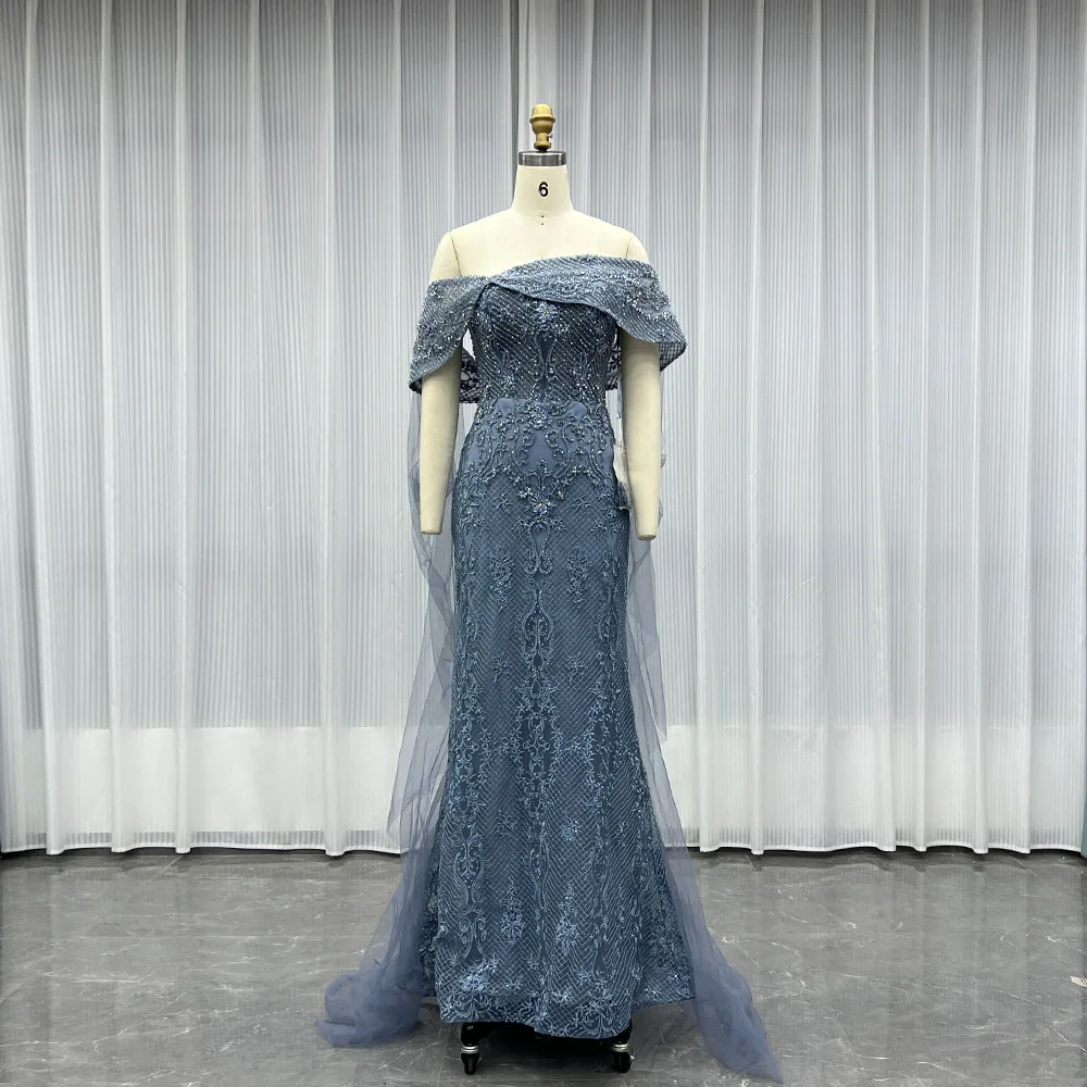 YQLNNE Blue Embroidered Crystals Evening Dresses Mermaid Off Shoulder Gown
YQLNNE Blue Embroidered Crystals Evening Dresses Mermaid Off Shoulder Gown