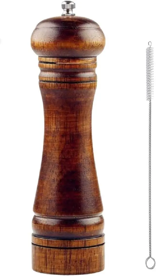 8-Inch Oak Wood Pepper and Salt Grinder with Adjustable Ceramic Rotor, Easy Refill, and Cleaning Brush
8-Inch Oak Wood Pepper and Salt Grinder with Adjustable Ceramic Rotor, Easy Refill, and Cleaning Brush