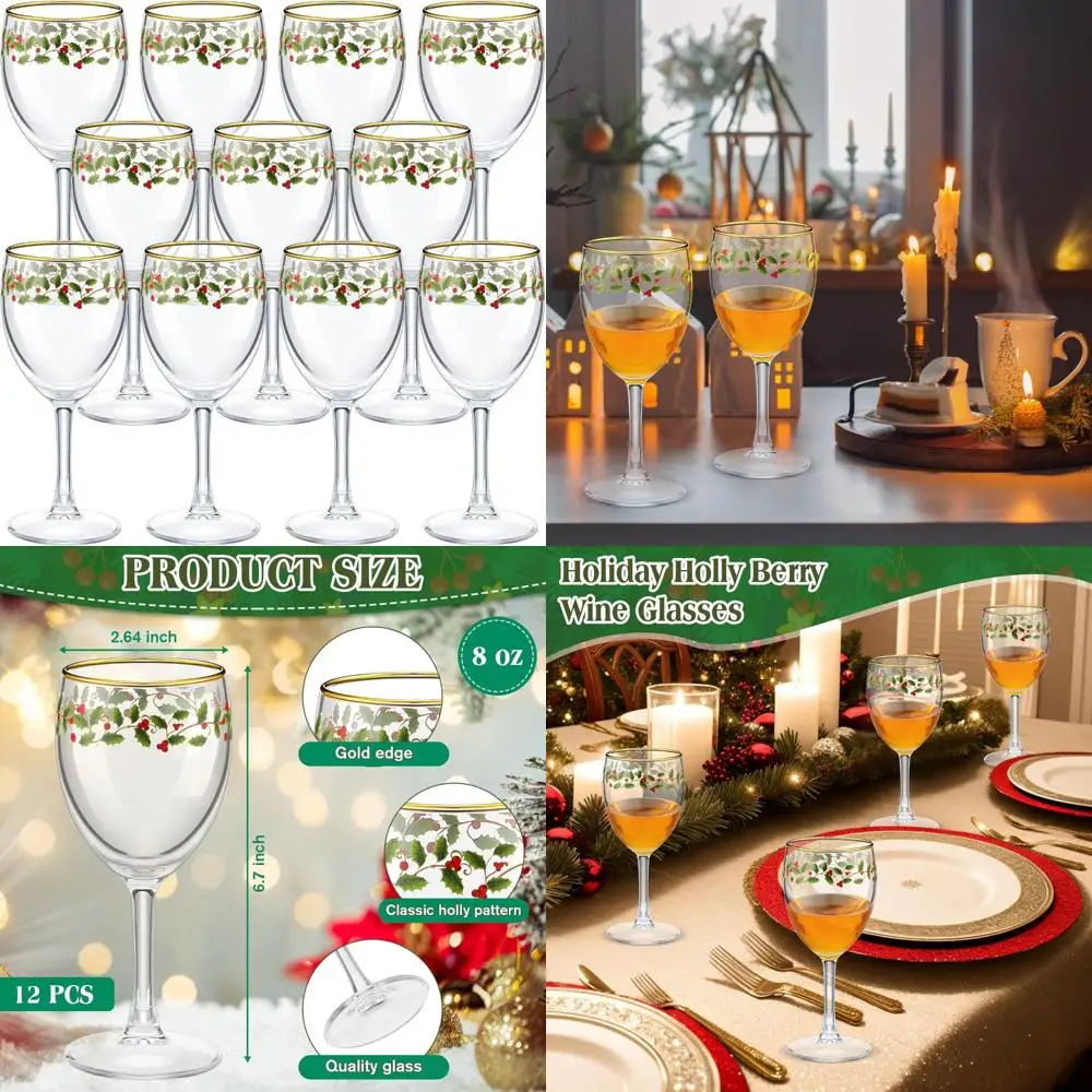 Рождественский набор бокалов для вина с ножом из 12 штук — праздничный дизайн Holly для праздника, урожая и торжеств
Рождественский набор бокалов для вина с ножом из 12 штук — праздничный дизайн Holly для праздника, урожая и торжеств