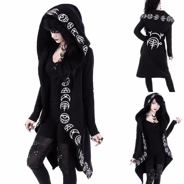 2019 Womens Fashion Gothic Punk Hoodie Girls Ladies Jacket Coat Cardigans Halloween Costume plus size S-5XL
2019 Womens Fashion Gothic Punk Hoodie Girls Ladies Jacket Coat Cardigans Halloween Costume plus size S-5XL