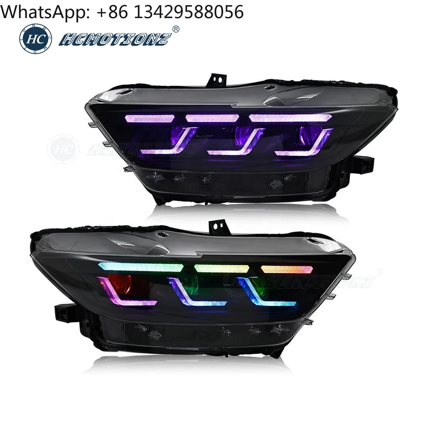 HCMOTIONZ Headlights for Ford Mustang 2015-2017 GT LED Front Lamps Assembly Start up Animation RGB Day Running Light Projector
HCMOTIONZ Headlights for Ford Mustang 2015-2017 GT LED Front Lamps Assembly Start up Animation RGB Day Running Light Projector