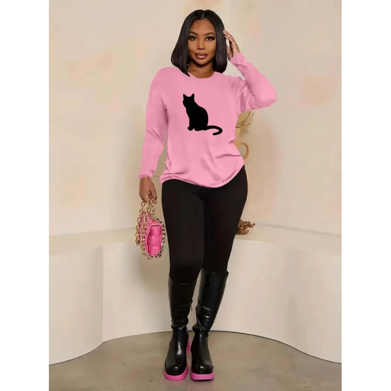 Женская розовая толстовка с круглым вырезом и забавным графическим дизайном, свободный графический костюм с длинными рукавами
Женская розовая толстовка с круглым вырезом и забавным графическим дизайном, свободный графический костюм с длинными рукавами