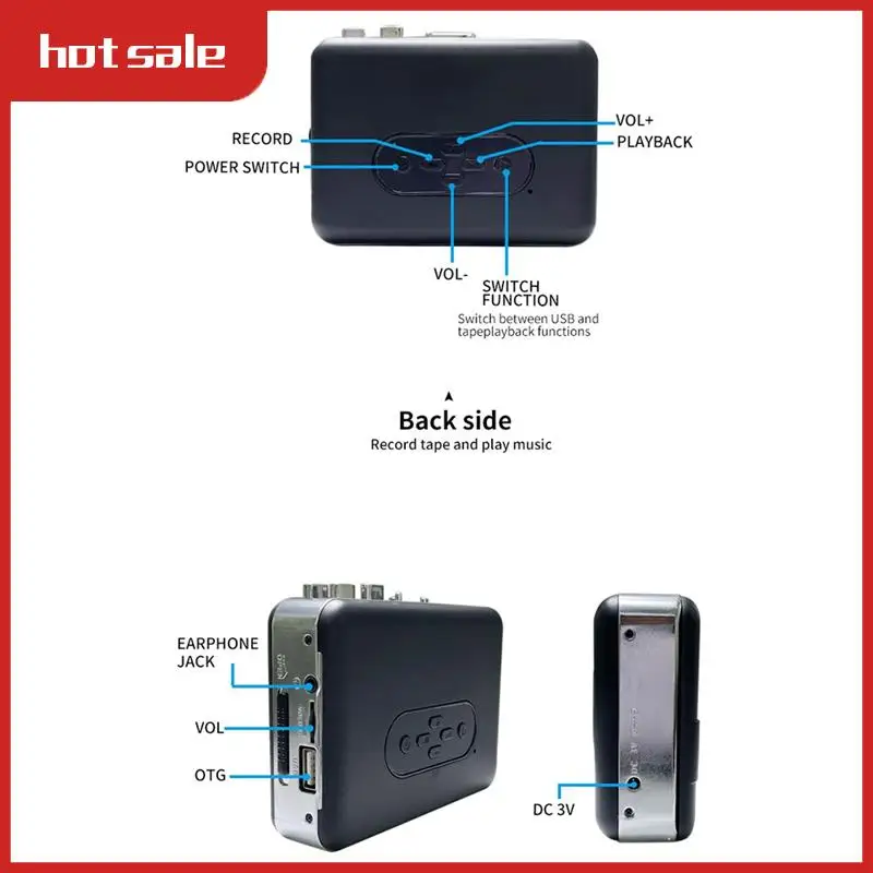 1Set Cassette Tape To MP3 Music Converter USB Cassette Capture Walkman Tape Player Black Plastic Without PC
1Set Cassette Tape To MP3 Music Converter USB Cassette Capture Walkman Tape Player Black Plastic Without PC