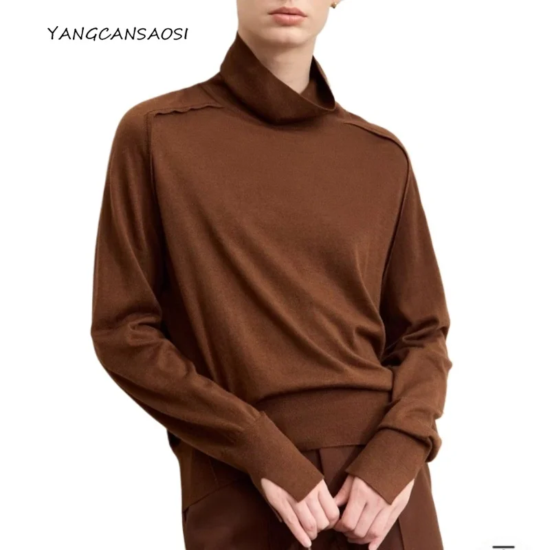 Autumn Women's Clothing 100% Wool Turn-down Collar Long Sleeve Split Design Solid Color Versatile Knitted Base Sweater
Autumn Women's Clothing 100% Wool Turn-down Collar Long Sleeve Split Design Solid Color Versatile Knitted Base Sweater